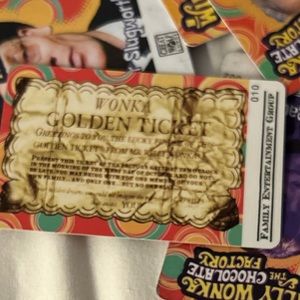 Kool Aid stuffed animal + rare Golden Ticket from the Willy Wonka arcade game.